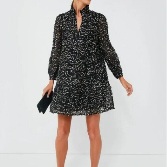 Tuckernuck Dresses & Skirts - Tuckernuck Nightly Organza Black Gold Palmerston Dress Size Large